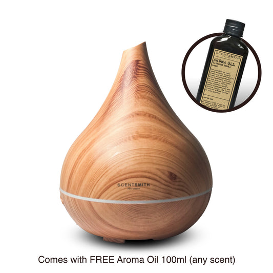 Wood Humidifier Machine (Large) with FREE Aroma Oil 100ml